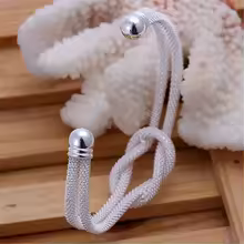 Candy Candle 925 Sterling Silver Interwoven Bracelet