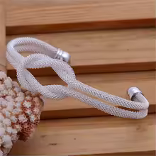 Candy Candle 925 Sterling Silver Interwoven Bracelet