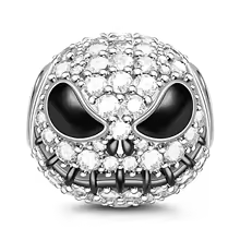 Candy Candle 925 Sterling Silver Jack Skull Spacer Charm – Dark Collection
