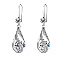 candy candle 925 Sterling Silver Luxury Crystal Zircon Earrings