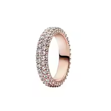 Candy Candle 925 Sterling Silver Rose Gold Plated Full Zircon Ring