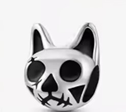 candy candle 925 Sterling Silver Skeleton Cat Charm (Dark Collection)