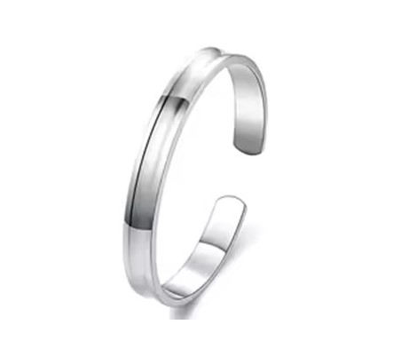 Candy Candle 925 Sterling Silver Smooth 8mm Adjustable Bangle