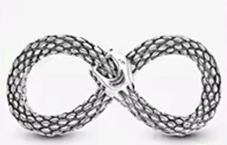 Candy Candle 925 Sterling Silver Snake Infinity Charm (Dark Collection)