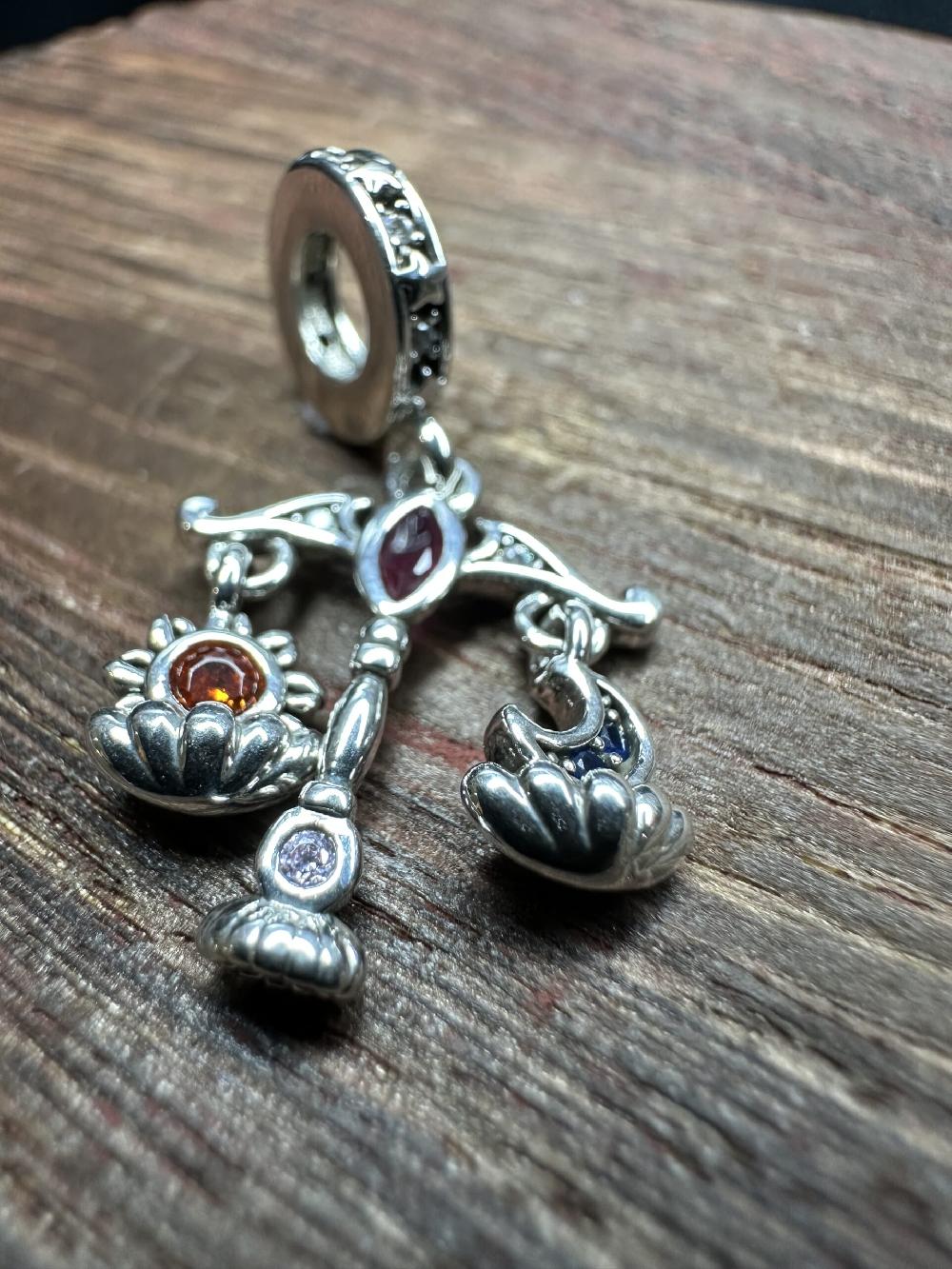 Candy Candle 925 Sterling Silver Sun & Moon Charm (Tarot Collection) Celestial Harmony