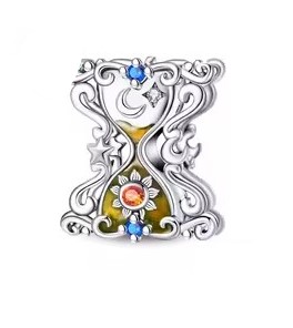 Candy Candle 925 Sterling Silver Sun & Moon Hourglass Charm – Tarot Collection 