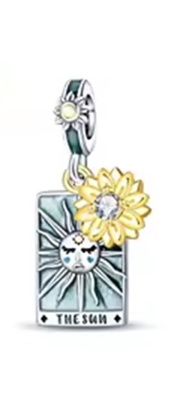 candy candle 925 Sterling Silver The Sun Charm (Tarot Collection)