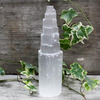 candy candle 20cm Natural Selenite Tower
