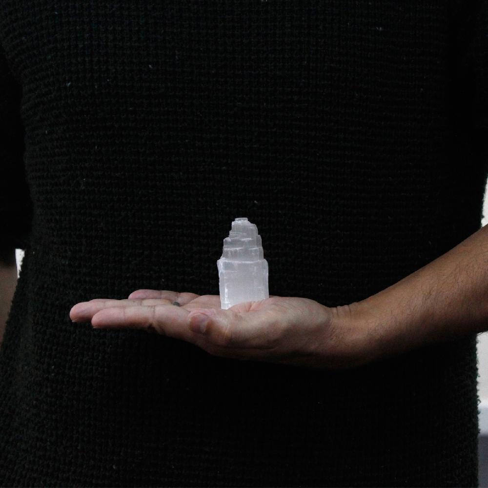 Candy Candle 5cm Natural Selenite Tower