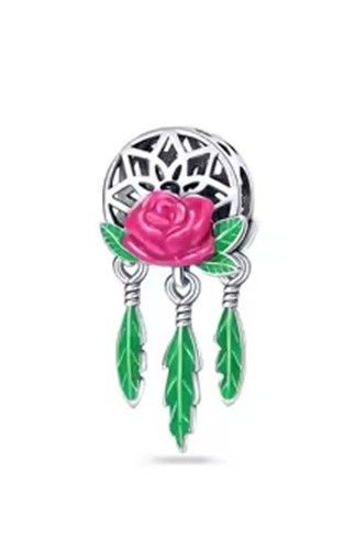 candy candle 925 Sterling Rose Charm