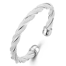 candy candle 925 Sterling Silver Twist Spin Bangle