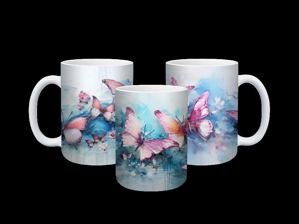 candy candle Ceramic Butterfly Bliss Mug Set