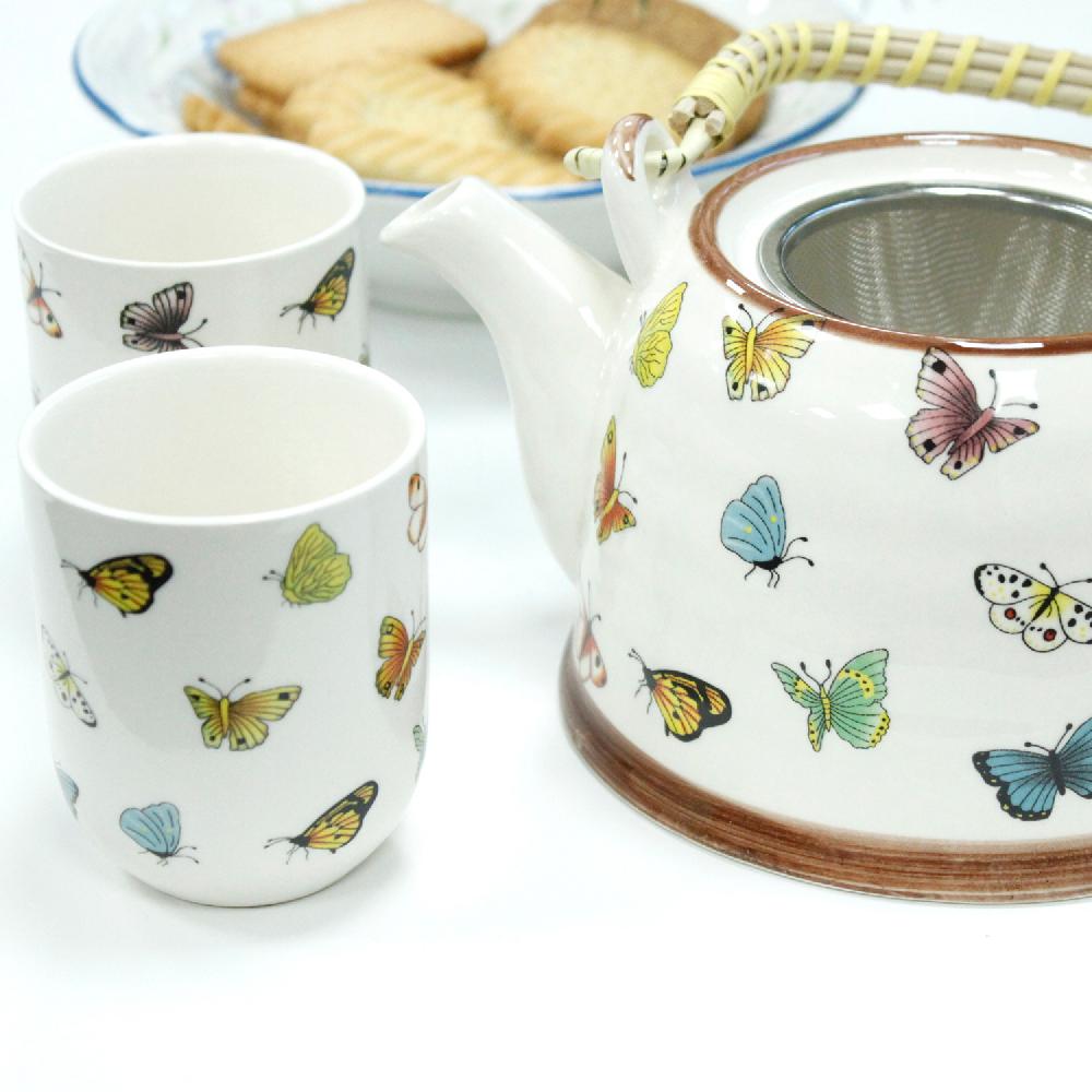 Candy Candle Ceramic Herbal Teapot Set – Butterflies