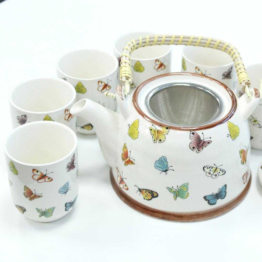 candy candle Ceramic Herbal Teapot Set – Butterflies