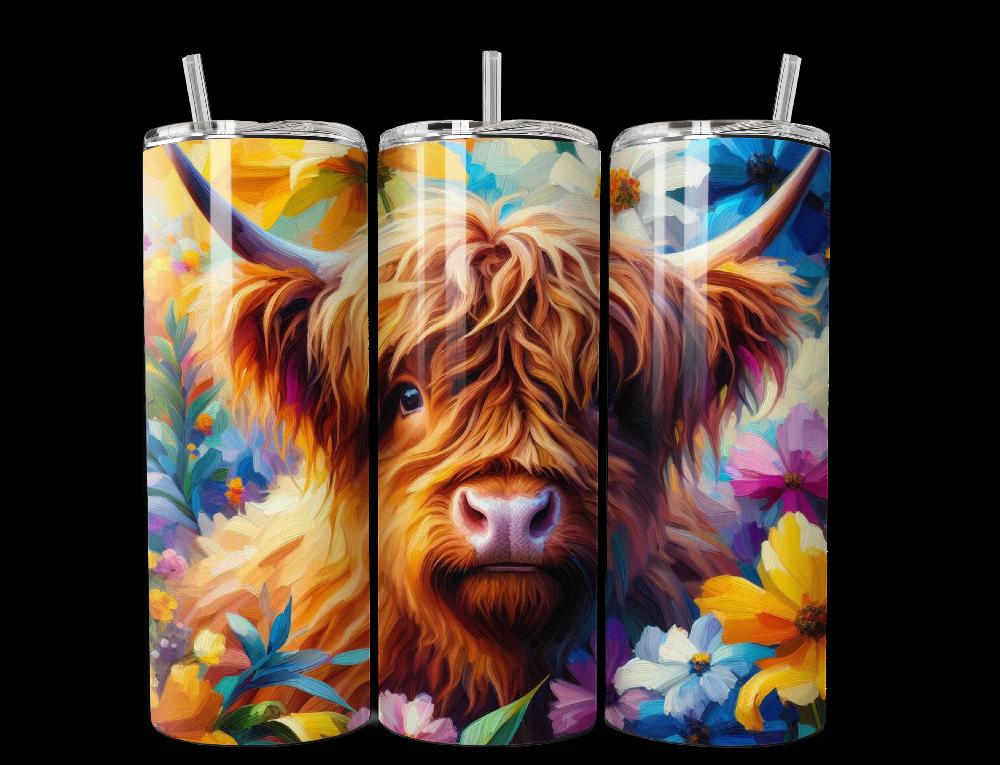 candy candle Cute Highland Cow Tumbler