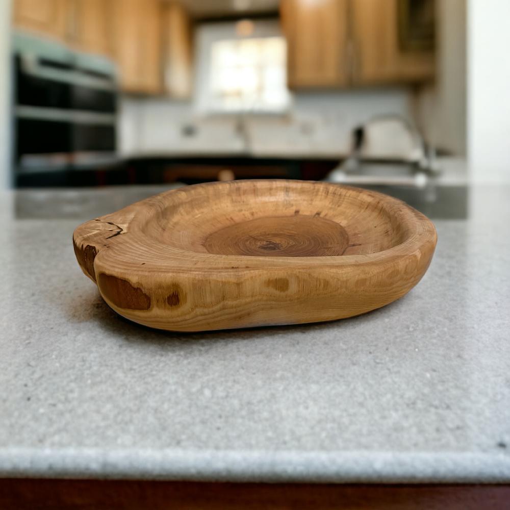 candy candle Solid oak hand carved bowl