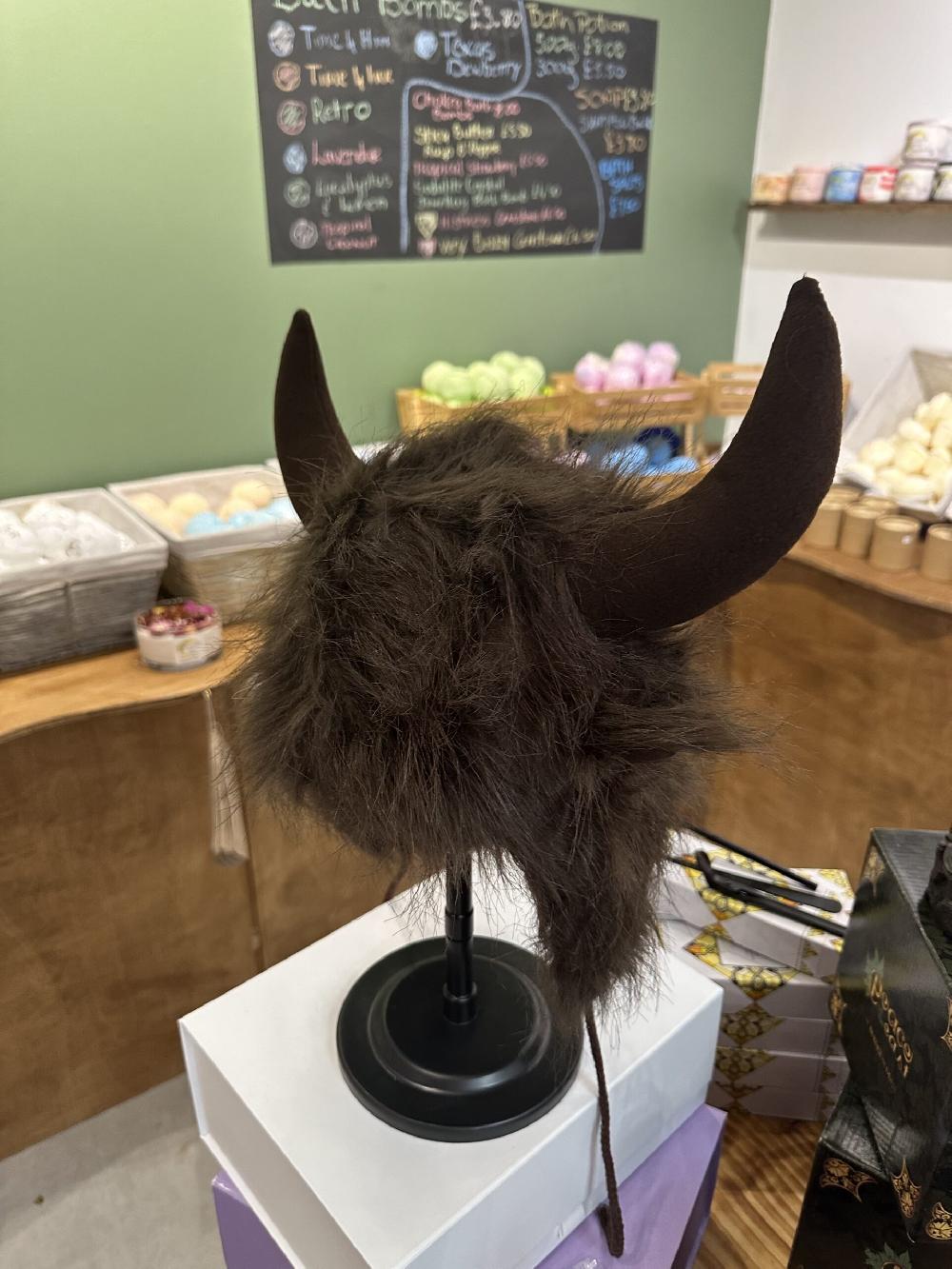 Candy Candle Unisex Yak Buffalo Horned Hat