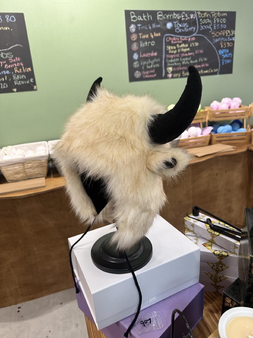 Candy Candle Unisex Yak Buffalo Horned Hat