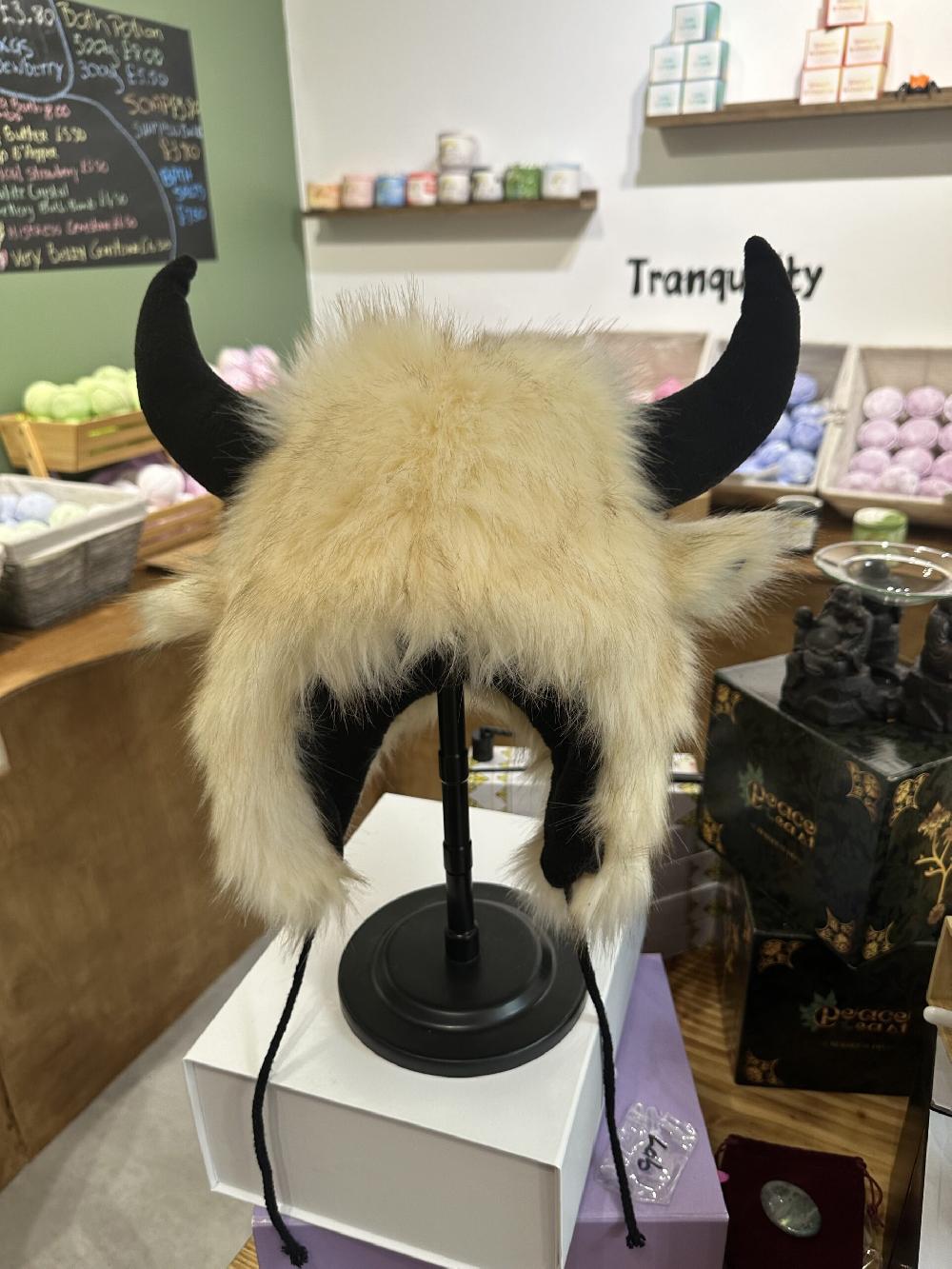 candy candle Unisex Yak Buffalo Horned Hat