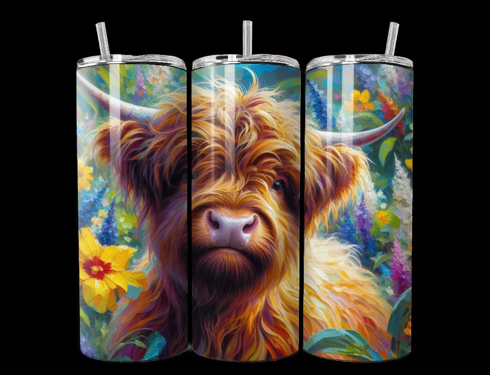 candy candle Young Highland Cow Tumbler