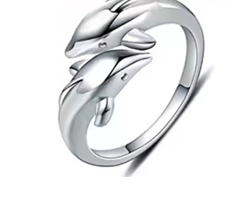 Candy Candle Double Dolphin Ring 925 Sterling Silver