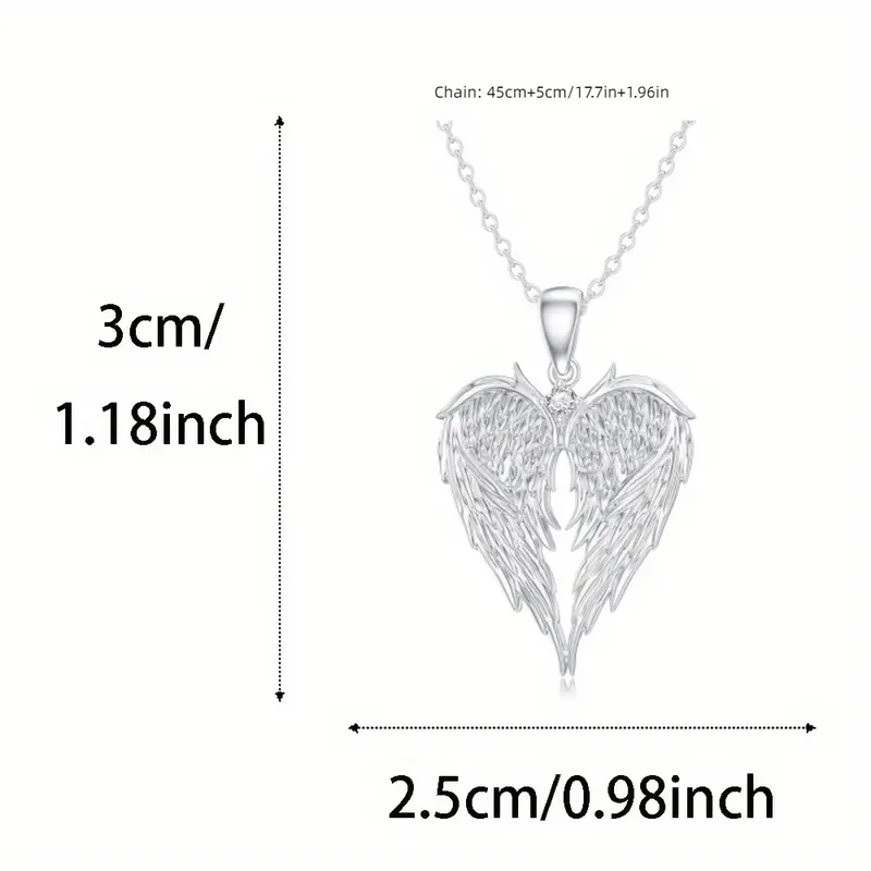 Candy Candle Elegant Angel Wings Heart-shaped Pendant Necklace