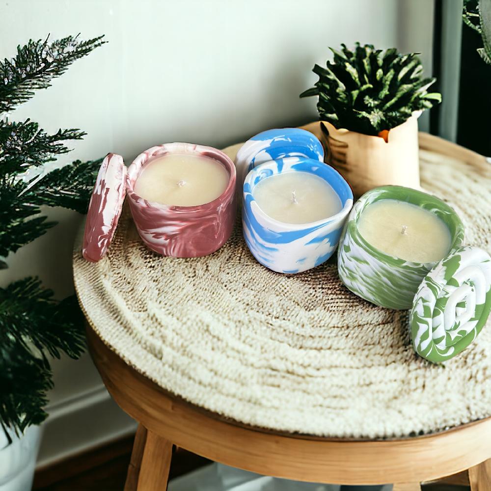 Candy Candle Jesmonite Vessels Soy Candles- Bundle Pack