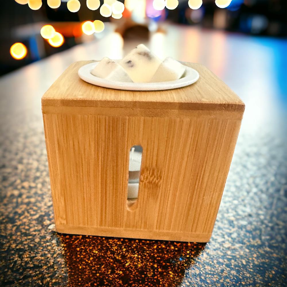 Candy Candle Serenity Bamboo Ceramic Wax Melt Burner Large