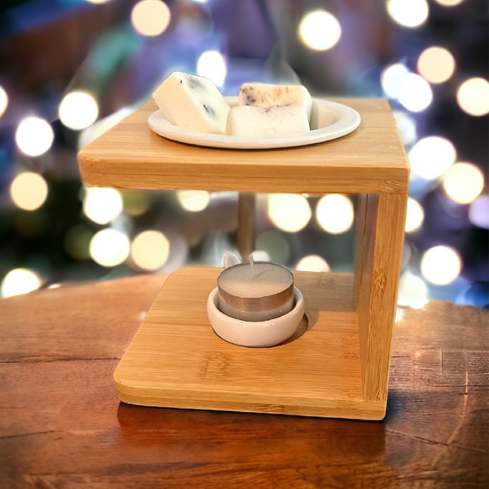 candy candle Serenity Bamboo Ceramic Wax Melt Burner Large