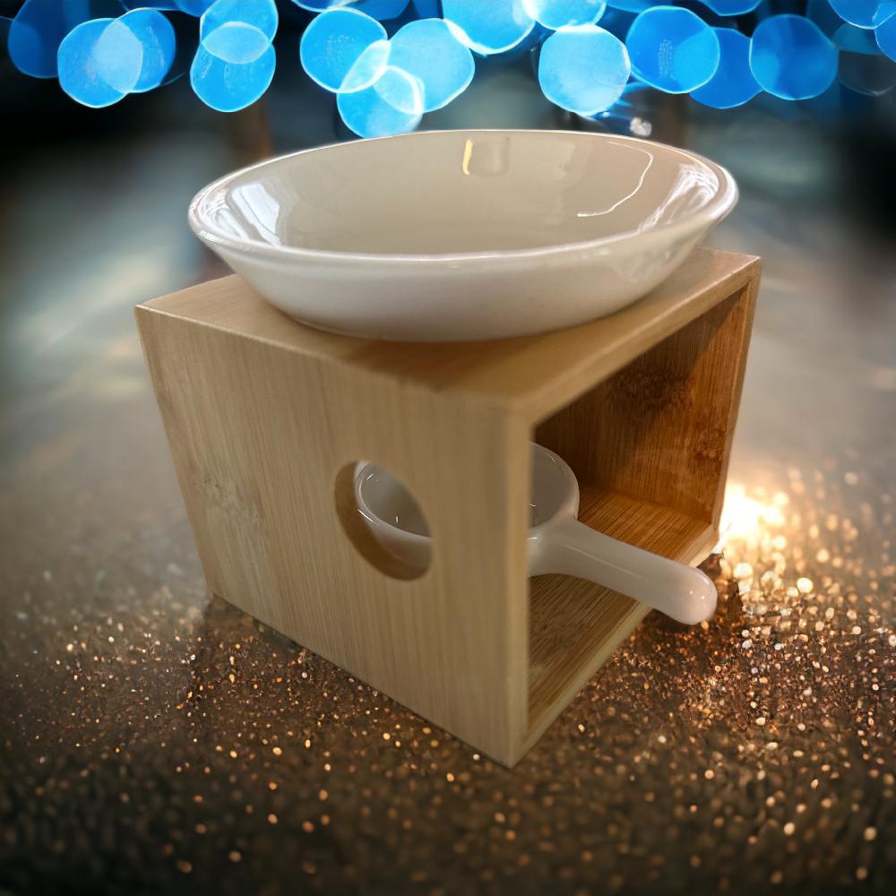Candy Candle Serenity Bamboo Ceramic Wax Melt Burner SML