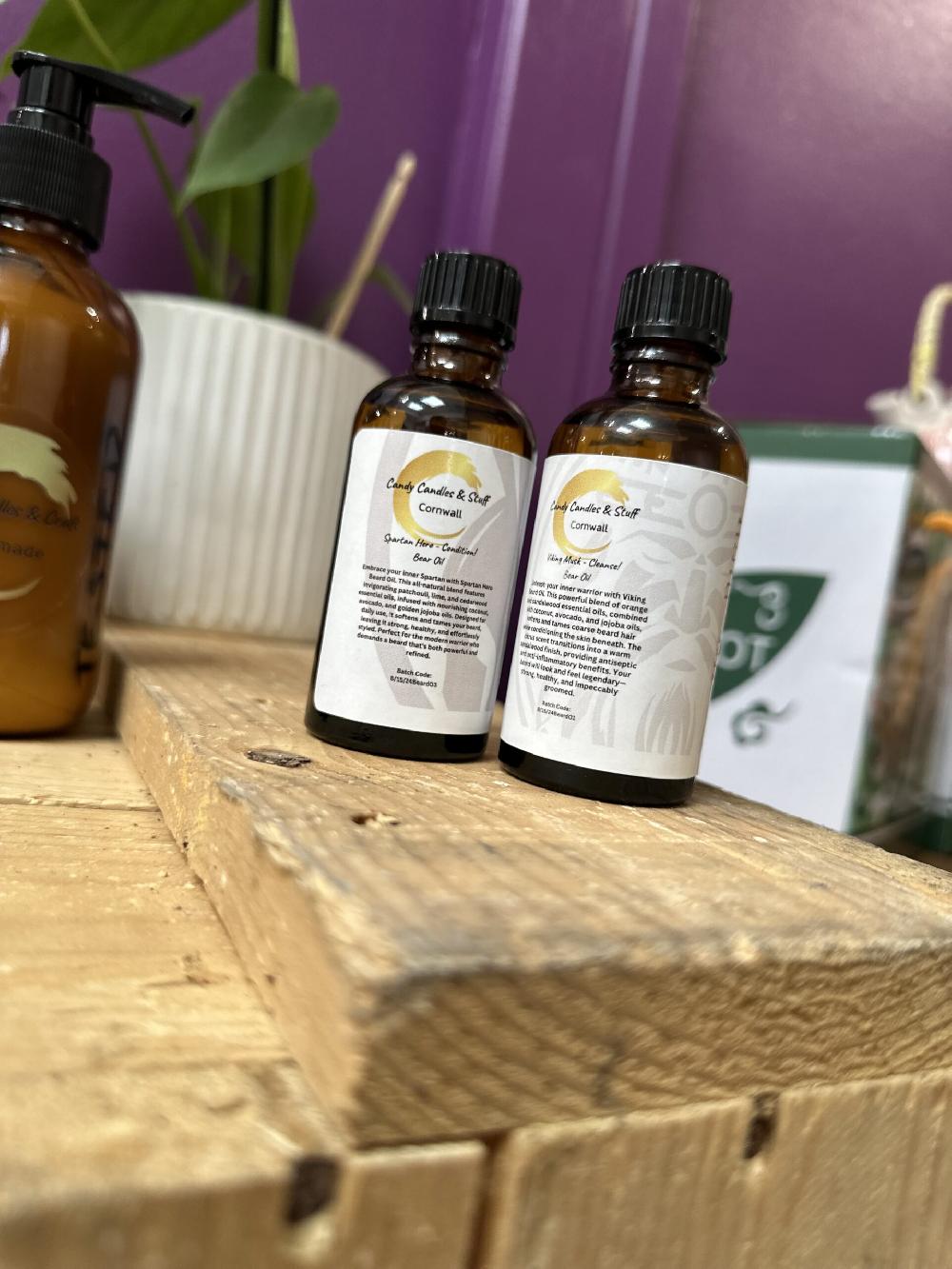 Candy Candle Spartan Hero Beard Oil – Strength Conditioning & Timeless Power ✨