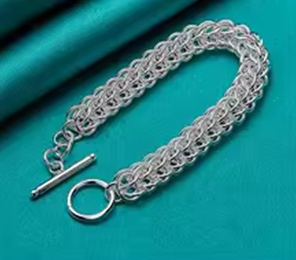 candy candle Sterling Silver Multi-Circle Bracelet Chain