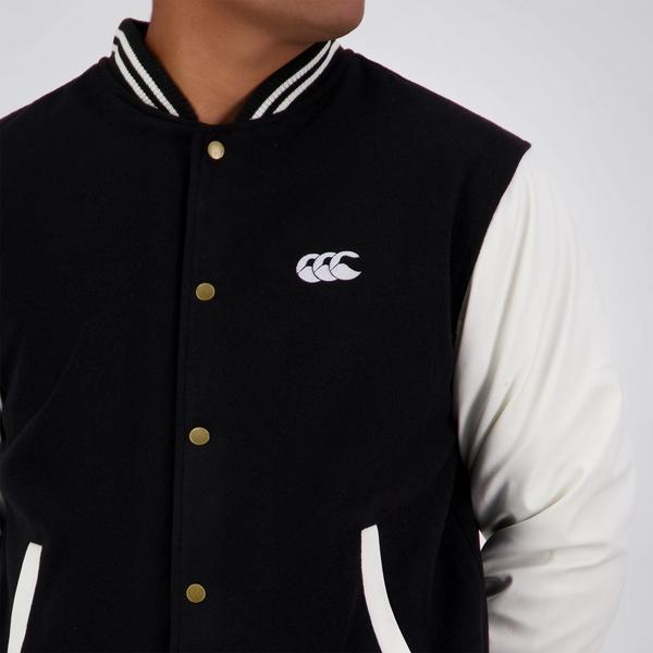 Canterbury Of New Zealand ADULT CCC LETTERMAN JACKET BLACK & WHITE