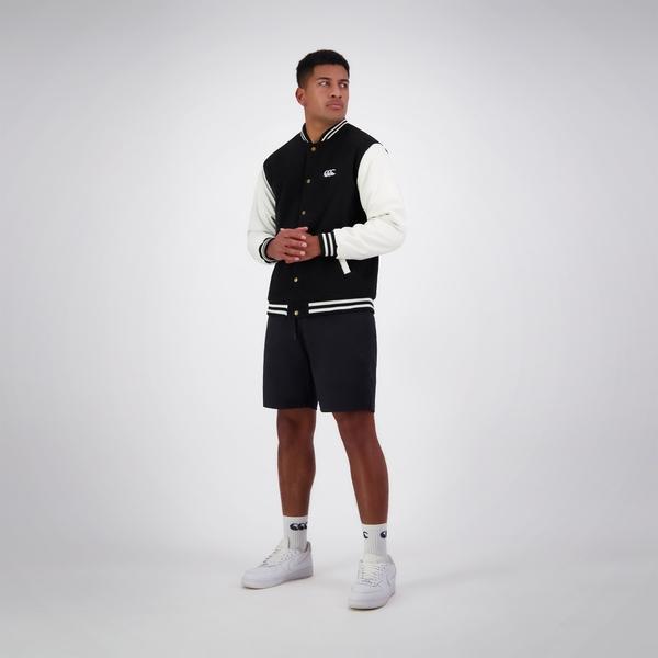 Canterbury Of New Zealand ADULT CCC LETTERMAN JACKET BLACK & WHITE