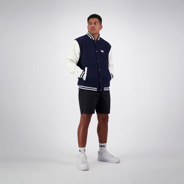 Canterbury Of New Zealand ADULT CCC LETTERMAN JACKET NAVY & WHITE
