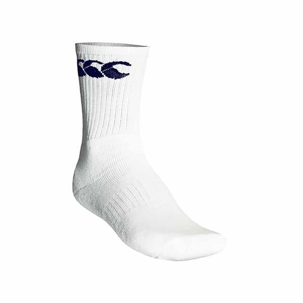canterbury of new zealand ADULT COTTON SPORT CALF SOCK WHITE