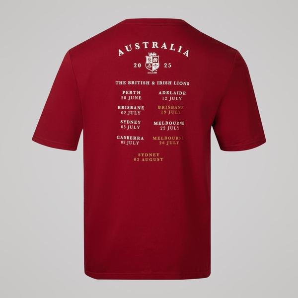 Canterbury Of New Zealand BRITISH & IRISH LIONS TOUR 25 T-SHIRT RED