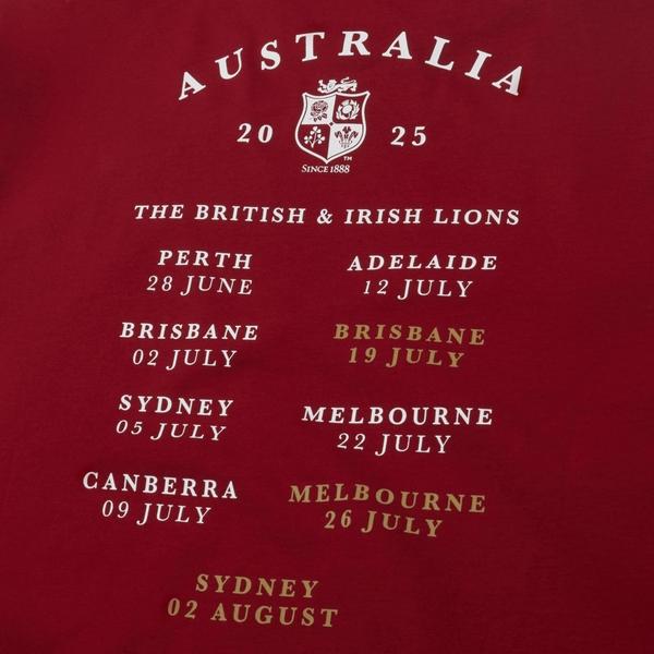 Canterbury Of New Zealand BRITISH & IRISH LIONS TOUR 25 T-SHIRT RED