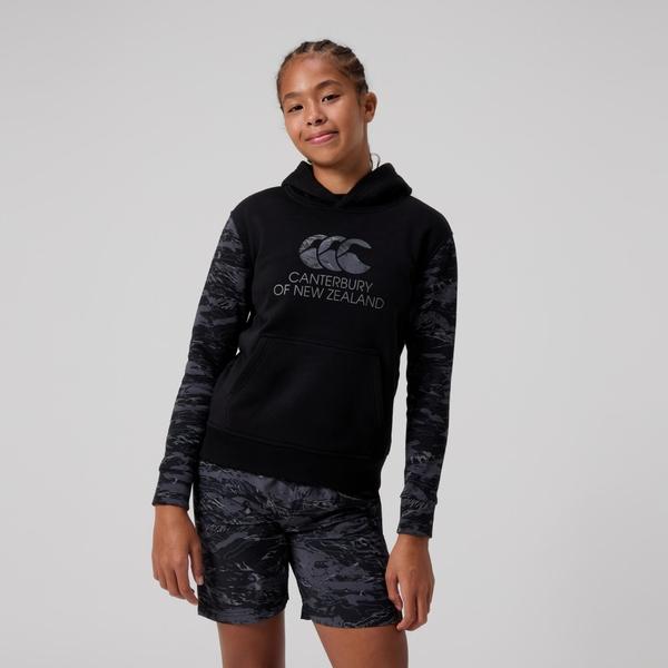 canterbury of new zealand KIDS FORCE HOODIE BLACK