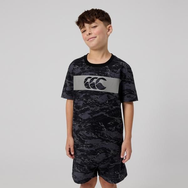 canterbury of new zealand KIDS FORCE T-SHIRT BLACK