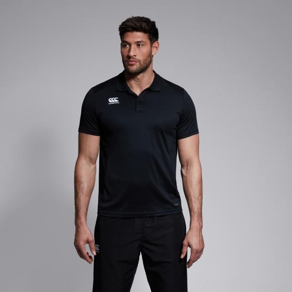canterbury of new zealand M CLUB DRY POLO BLACK