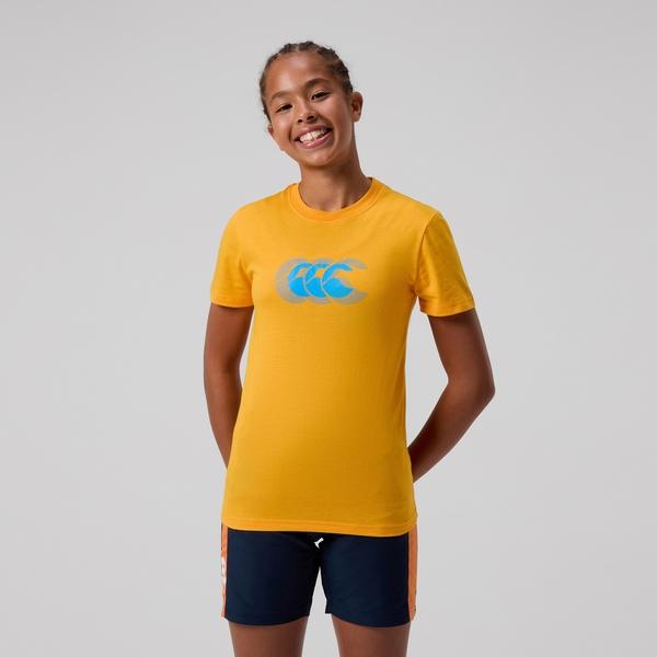 canterbury of new zealand KIDS FUNDAMENTAL T-SHIRT YELLOW