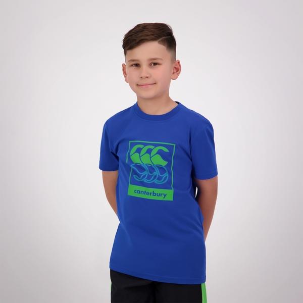 canterbury of new zealand KIDS FUNDAMENTALS RADIAL T-SHIRT BLUE