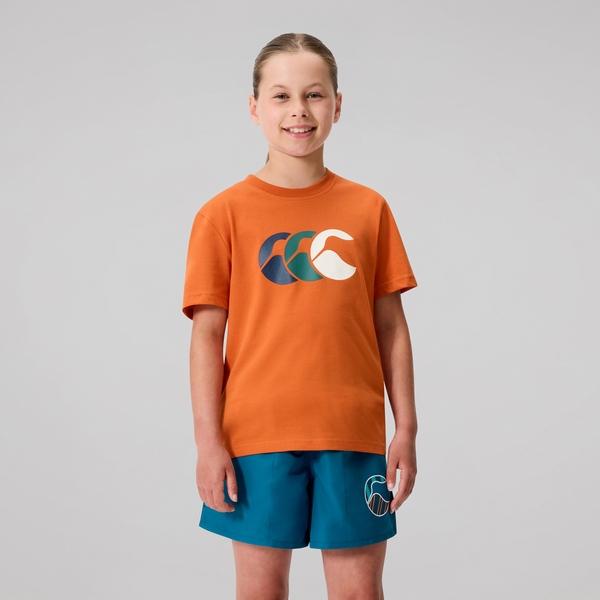 canterbury of new zealand KIDS FUNDAMENTALS T-SHIRT RUST