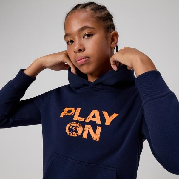 Canterbury Of New Zealand KIDS LEGENDS NO DROP KICKS HOODIE NAVY