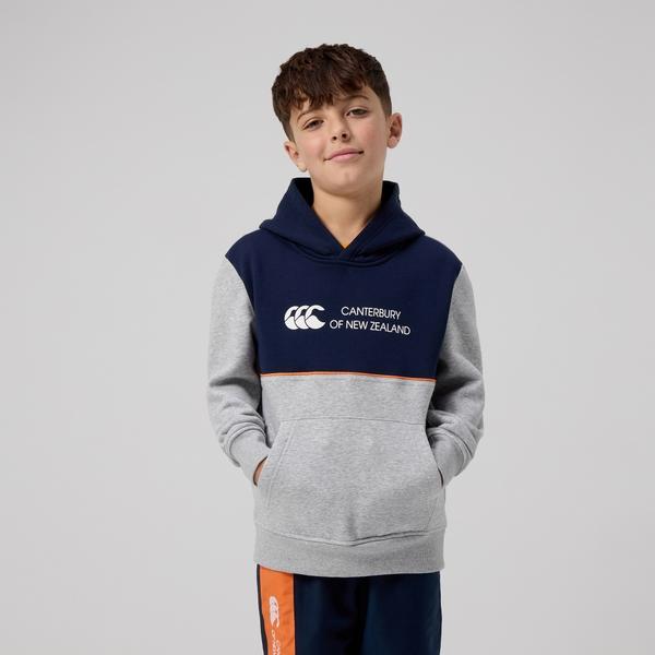 canterbury of new zealand KIDS LEGENDS PANEL HOODIE NAVY