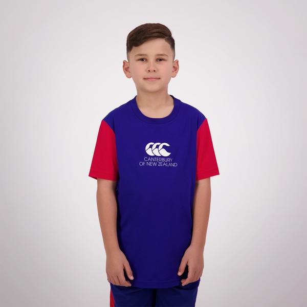 canterbury of new zealand KIDS LEGENDS T-SHIRT BLUE