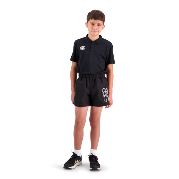 Canterbury Of New Zealand KIDS LONG LENGTH TACTIC SHORT IN BLACK