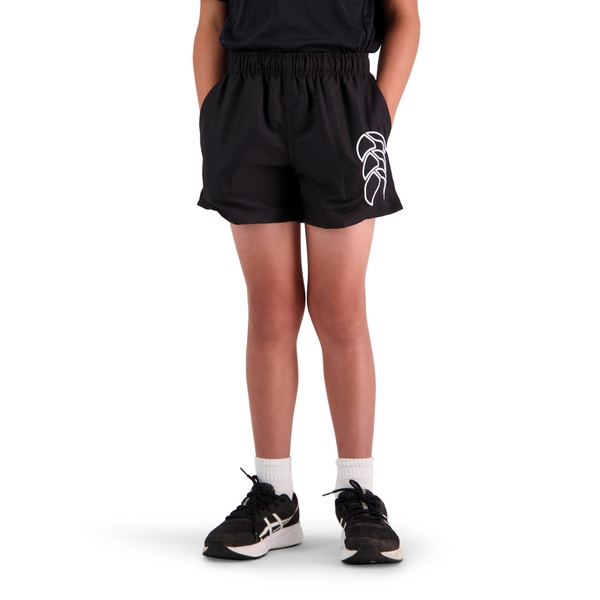 canterbury of new zealand KIDS LONG LENGTH TACTIC SHORT IN BLACK