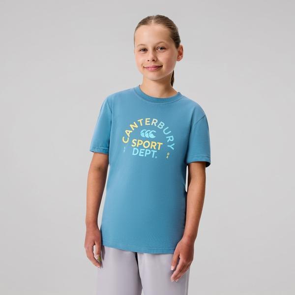 canterbury of new zealand KIDS SPORT DEPT. T-SHIRT BLUE